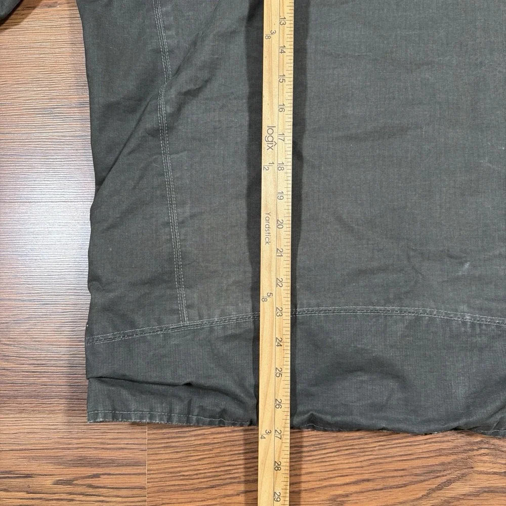 Kuhl Burr Jacket Mens Sz L Army Green Vintage Patina Dye Lined Canvas Chore Hike